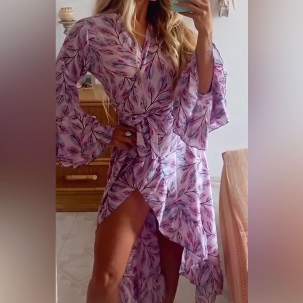 Elegant Floral Wrap Dress